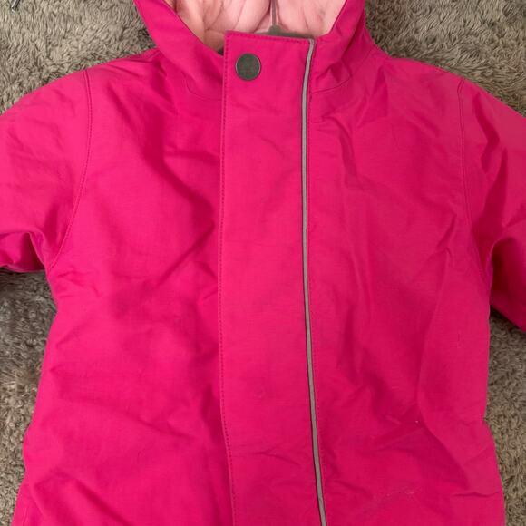 Hanna Andersson Pink Snowsuit Bunting Quilted Hood Baby Girl 6-12 Months - Picture 5 of 13